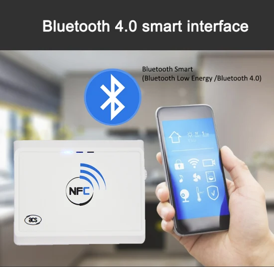 Bluetooth sem contato USB Mini portátil 13,56 MHz NFC RFID leitor de cartão inteligente gravador (ACR1311U